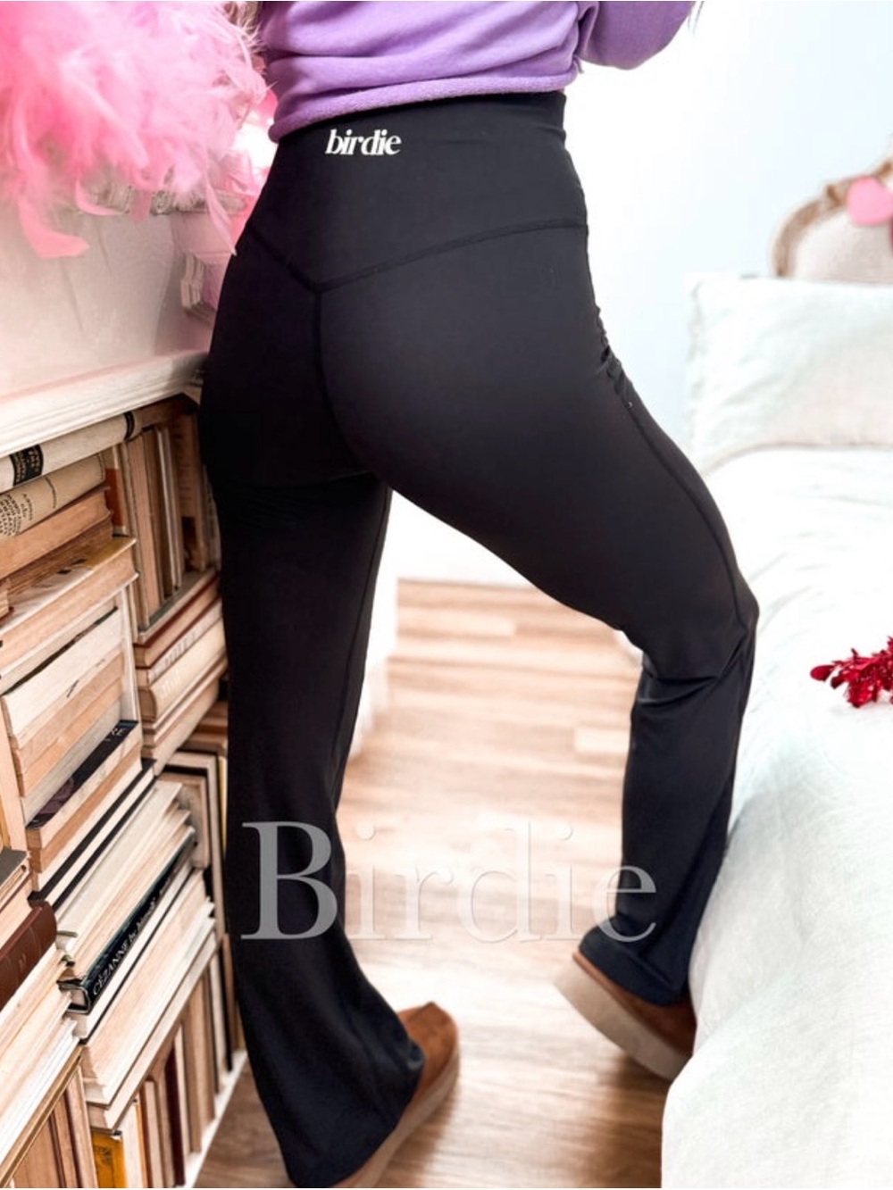 Birdie Black High-Rise Boot-Cut Leggings